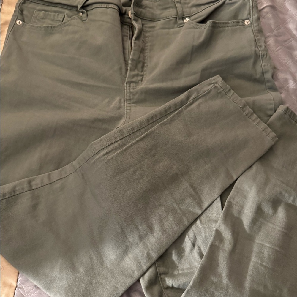 Jessica Simpson High Rise Skinny Ankle Green Jeans
